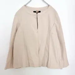 【INED イネド】ノーカラージャケット 9/M ベージュ 【AE17】