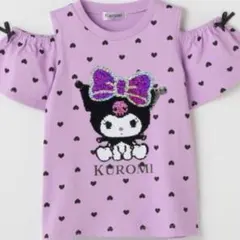 新品　クロミスパンコールTシャツ　肩出しTシャツ 120