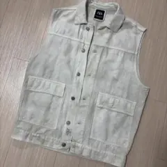 ZARA ホワイト ノースリーブデニムジャケット S