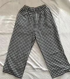 ストレートパンツ ワイドパンツ ギンガムチェック サマンサモスモス タック