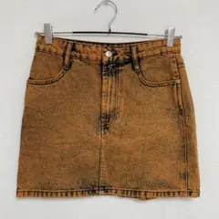 ZARA▽デニムスカート ウォッシュド ミニスカート