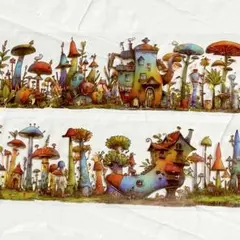 ◤シール◢✨新品✨　メルヘンタウンシリーズ　フォレスト　ホログラム　キノコ