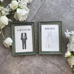 結婚式　受付サイン　フォトフレーム　アンティーク　ウェルカムスペース