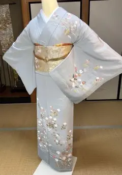正絹上品な訪問着4点フルセット 訪問着　袋帯　帯締め帯揚げ