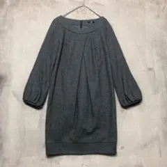 INED♡長袖 膝丈ワンピース ウール アンゴラ混 9