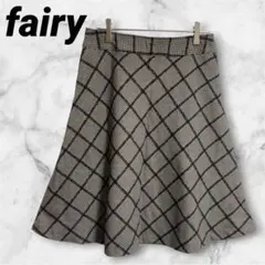 【fairy】フェアリー 千鳥チェック柄 ひざ丈フレアスカート 裏地付き64のサムネイル