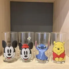 昭和レトロ 平成レトロ ディズニー キャラクター タンブラー グラス　4セット