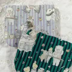 ハンドメイド♢fuwara＆ユキエモンガーゼハンカチ2枚セット♢ジャムラボのサムネイル