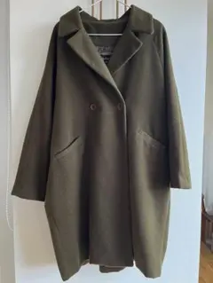 オリーブグリーン ダブルボタン チェスターコート