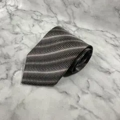 SIENA 黒　ベージュ　ゴールド　波状模様　シルクネクタイのサムネイル