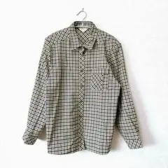 美品 Look Elegance【LL】チェックシャツ 長袖 大きめ 肩パッド