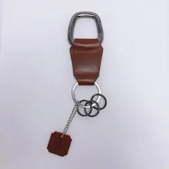 4785◯ PATRICK COX レザー キーホルダー カラビナ ブラウンのサムネイル