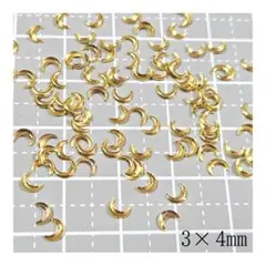 SALE♥100個 月 3×4mm／メタル パーツ ゴールド ネイル