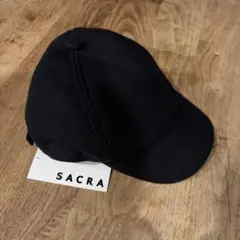 SACRA ブラック キャップ ウール　サイズF キュードパリ