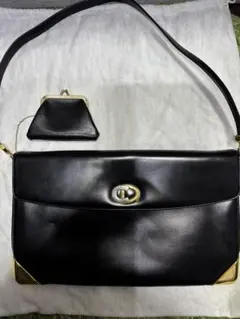 ChristianDiorクリスチャンディオールレザー黒ショルダー小型ポーチ付き