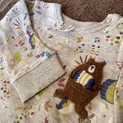 BIT’ Z 総柄 クマ刺繍 裏起毛 トレーナー