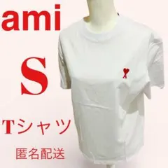 AmiParis 半袖Tシャツ M ホワイト ハートロゴ ユニセックス - メルカリ
