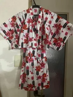 花柄 浴衣ドレス 5点セット　110