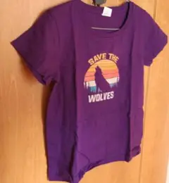 オオカミ　シルエット　Tシャツ　L