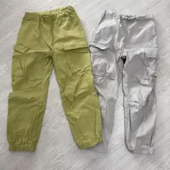 ブランシェス 長ズボン カーゴパンツ オリーブグリーン ライトグレー 120cm