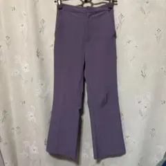 パープル フレアパンツ