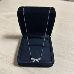 なっちゃん様pt950.850リボンネックレス D0.2ct アジャスター - メルカリ