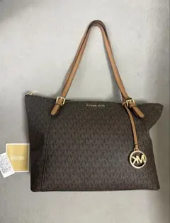 【美品】マイケルコース トートバッグ MK柄 シグネチャー A4可 チャーム