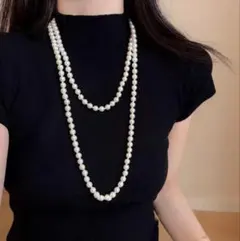 パール風ネックレス ロングネックレス シンプル 卒業式 入学式 結婚式フォーマル