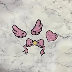 うちわパーツ/うちわデコ/デコうちわ/羽/ハート/リボン