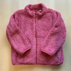 ユニクロ ピンク フリースジャケット サイドポケット付き