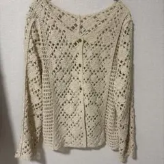 studio CLIP スタディオクリップ 花柄　クロッシェ編み　カーディガン