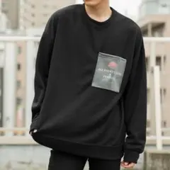 【モデッシュガゼ】トレーナー　メンズ　長袖　薔薇　バックプリント　英字　地雷系