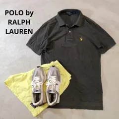 ラルフローレン 胸刺繍ロゴ 鹿の子ポロシャツ カノコ チャコールグレー