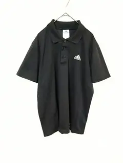 美品　アディダス　adidas　ポロシャツ　メンズL　黒色　マーシャルアーツ