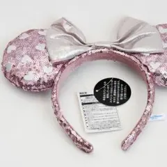 ミニー カチューシャ ハート柄 スパンコール ピンク（未使用品タグ付）