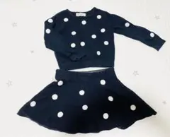 H&M ドット柄 ニットセットアップ 90cm