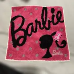 新品未使用タグ付き Barbie タオルハンカチ ピンク ドット柄