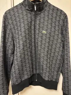 Lacoste モノグラムジャカード トラックジャケット ブラック
