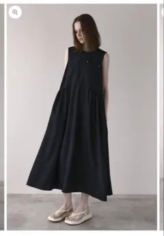 タグ付き新品 ウィムガゼット コットンシルクフレアスカート ブラック