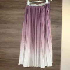 美品グラデーションプリーツスカート36ピンク紫白