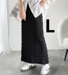 classicalelfジャガードレースタイトスカート ブラック　Lサイズ