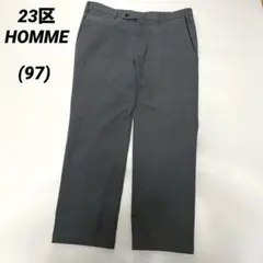 23区HOMME ピンストライプ　センタープレスパンツ　チャコールグレー　97のサムネイル