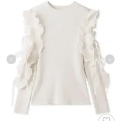 snidel スナイデル フリルスリーブニットプルオーバー