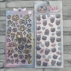 ボンボンドロップシール　マジカルレインボー　きゅるる　3Dステッカー　立体シール