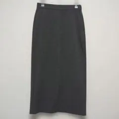無印良品 シワになりにくいナロースカート ダークグレー ロング