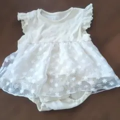 フリル袖　花柄チュールロンパース　Kidszoo キッズズー