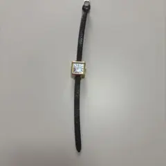 ノジェス 一粒ダイヤの腕時計 黒ベルト 巾着付き - メルカリ
