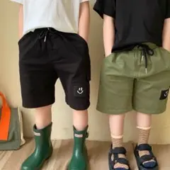 K*す様 【新品未使用】キッズ 男の子 ハーフパンツブラック90 シンプル モノ