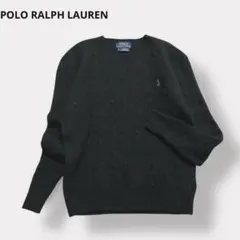 【カシミヤ混 ポニーロゴ刺繍】ラルフローレン ケーブルニット クルーネック