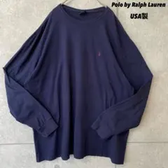 ポロ ラルフローレン レアサイズ 90s USA製 ロンT ロゴ刺繍 ビンテージ
